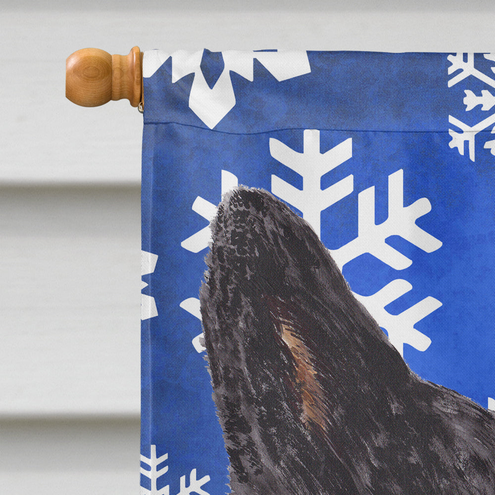 Australian Cattle Dog Winter Snowflakes Holiday House Flag 28x40 Porch Sleeve Pole Decorative Outside Yard Banner Artwork Wall Hanging, Polyester