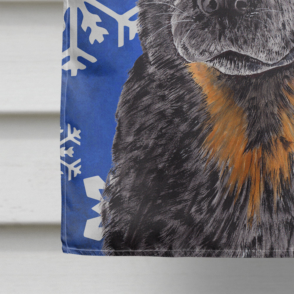 Australian Cattle Dog Winter Snowflakes Holiday House Flag 28x40 Porch Sleeve Pole Decorative Outside Yard Banner Artwork Wall Hanging, Polyester