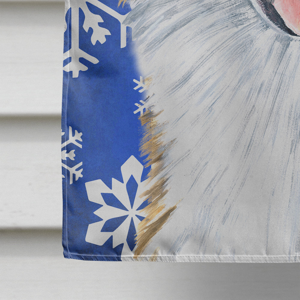 Australian Shepherd Winter Snowflakes Holiday House Flag 28x40 Porch Sleeve Pole Decorative Outside Yard Banner Artwork Wall Hanging, Polyester