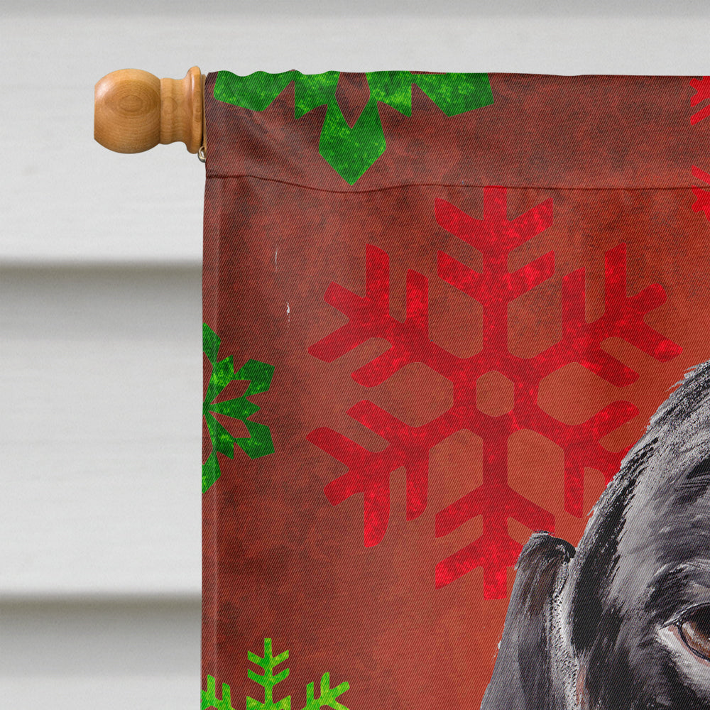Dachshund Red and Green Snowflakes Holiday Christmas House Flag 28x40 Porch Sleeve Pole Decorative Outside Yard Banner Artwork Wall Hanging, Polyester