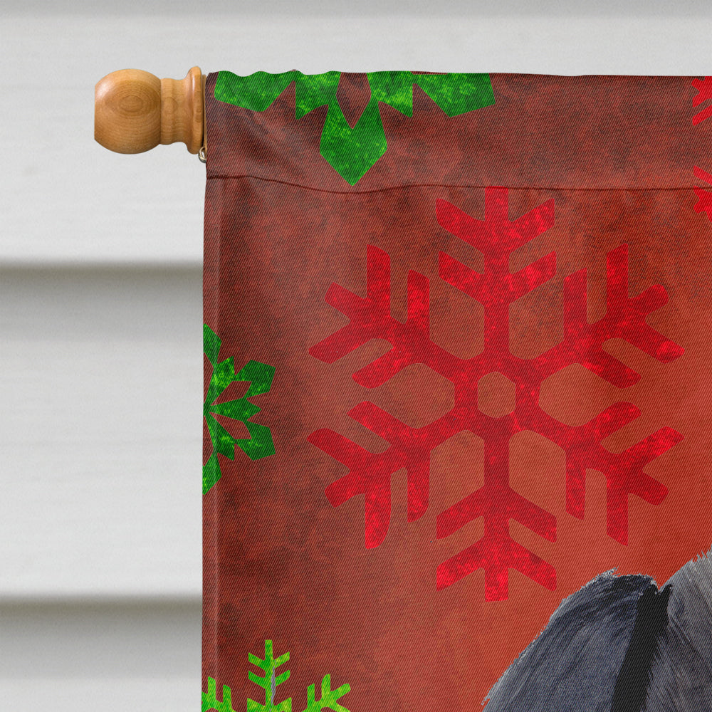 Labrador Red and Green Snowflakes Holiday Christmas House Flag 28x40 Porch Sleeve Pole Decorative Outside Yard Banner Artwork Wall Hanging, Polyester