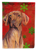 Vizsla Red and Green Snowflakes Holiday Christmas House Flag 28x40 Porch Sleeve Pole Decorative Outside Yard Banner Artwork Wall Hanging, Polyester
