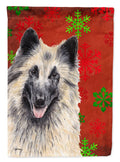 Belgian Tervuren Red and Green Snowflakes Holiday Christmas House Flag 28x40 Porch Sleeve Pole Decorative Outside Yard Banner Artwork Wall Hanging, Polyester