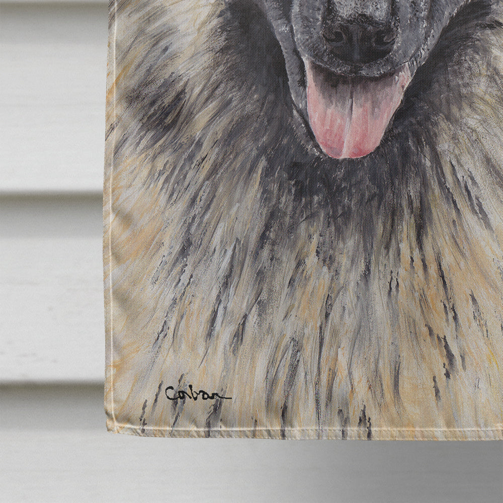 Belgian Tervuren Red and Green Snowflakes Holiday Christmas House Flag 28x40 Porch Sleeve Pole Decorative Outside Yard Banner Artwork Wall Hanging, Polyester