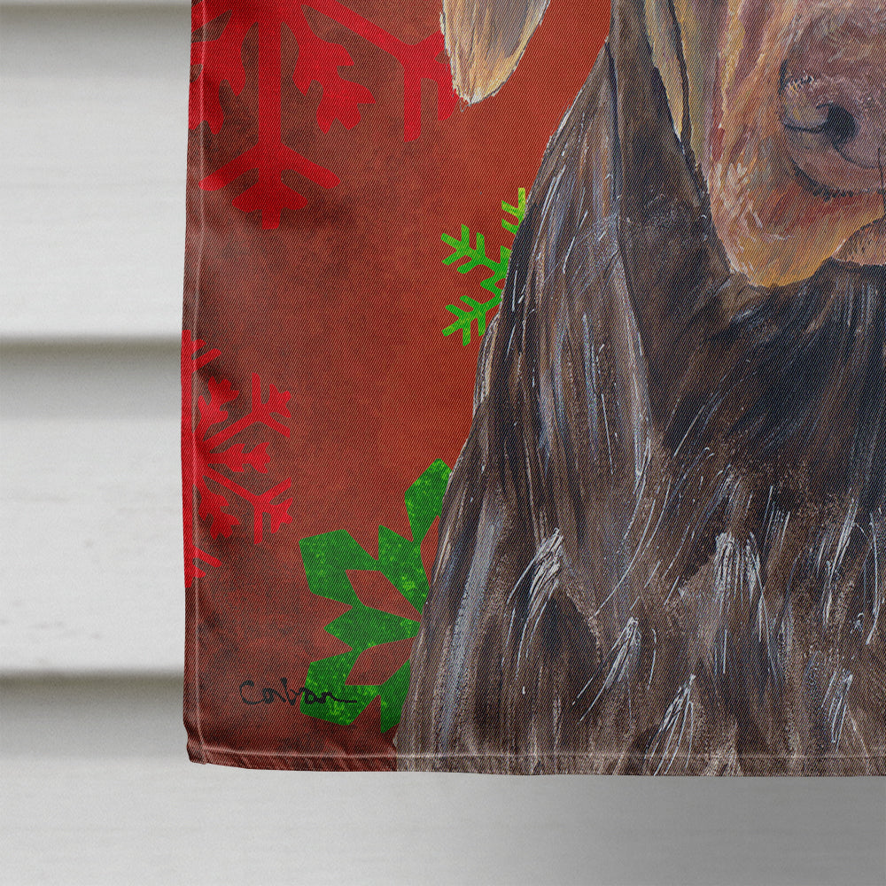 German Shorthaired Pointer Red  Snowflakes Holiday Christmas House Flag 28x40 Porch Sleeve Pole Decorative Outside Yard Banner Artwork Wall Hanging, Polyester