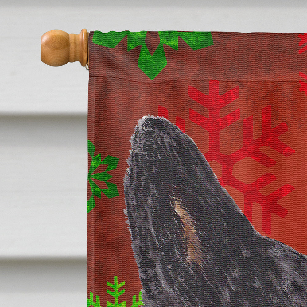 Australian Cattle Dog Red Green Snowflakes Christmas House Flag 28x40 Porch Sleeve Pole Decorative Outside Yard Banner Artwork Wall Hanging, Polyester