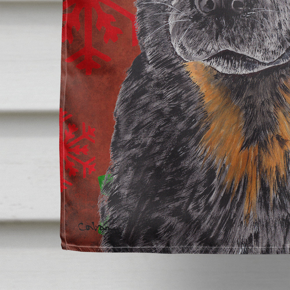 Australian Cattle Dog Red Green Snowflakes Christmas House Flag 28x40 Porch Sleeve Pole Decorative Outside Yard Banner Artwork Wall Hanging, Polyester
