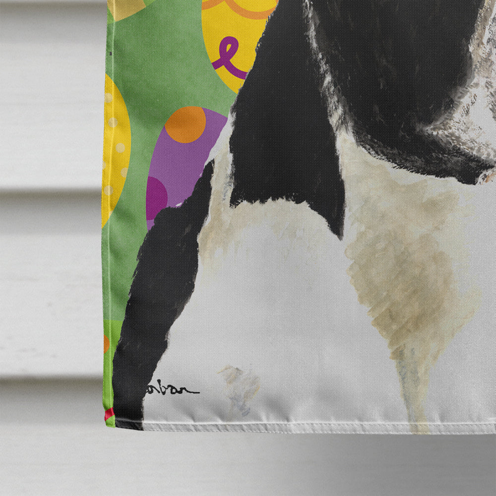 Boston Terrier Easter Eggtravaganza House Flag 28x40 Porch Sleeve Pole Decorative Outside Yard Banner Artwork Wall Hanging, Polyester
