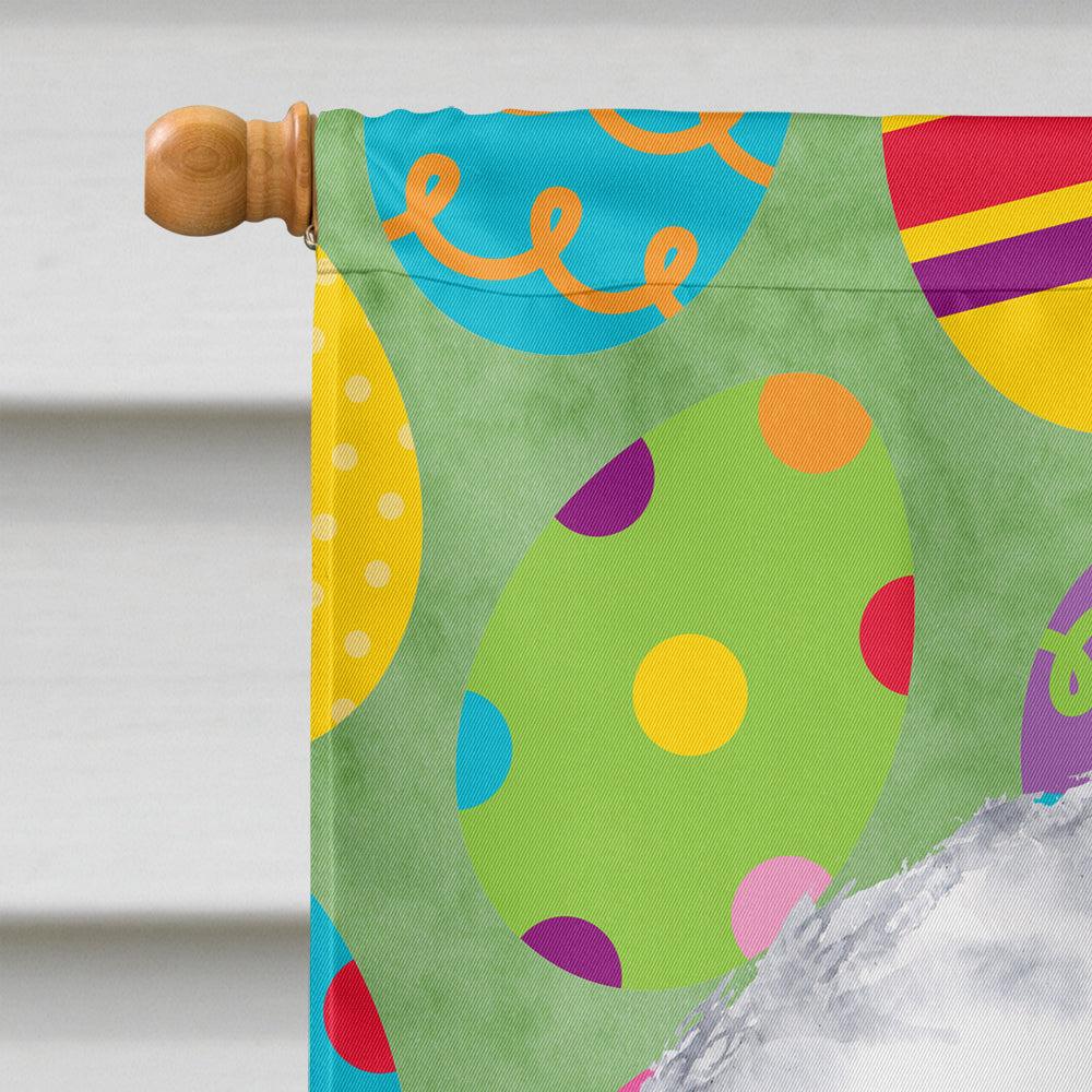 Bichon Frise Easter Eggtravaganza House Flag 28x40 Porch Sleeve Pole Decorative Outside Yard Banner Artwork Wall Hanging, Polyester