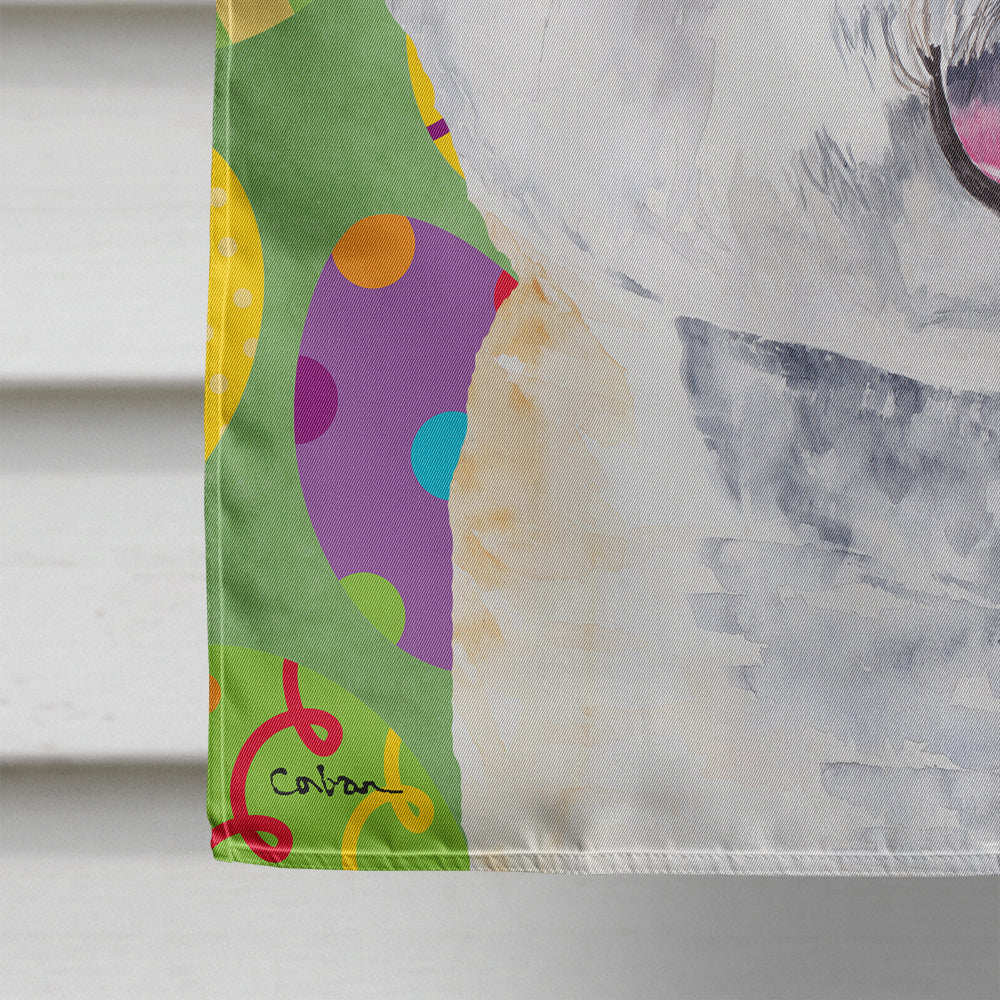 Bichon Frise Easter Eggtravaganza House Flag 28x40 Porch Sleeve Pole Decorative Outside Yard Banner Artwork Wall Hanging, Polyester