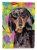 Dachshund Easter Eggtravaganza House Flag 28x40 Porch Sleeve Pole Decorative Outside Yard Banner Artwork Wall Hanging, Polyester