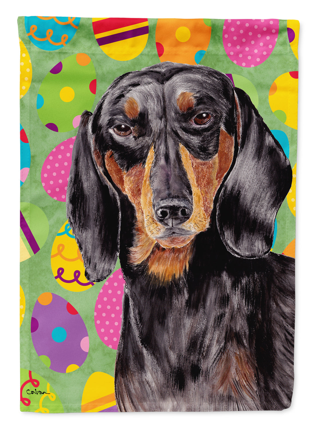 Dachshund Easter Eggtravaganza House Flag 28x40 Porch Sleeve Pole Decorative Outside Yard Banner Artwork Wall Hanging, Polyester