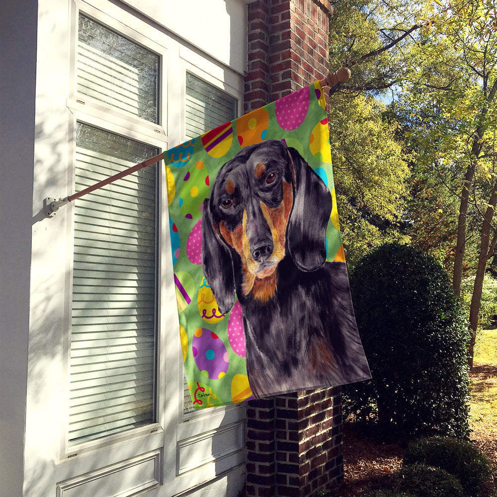 Dachshund Easter Eggtravaganza House Flag 28x40 Porch Sleeve Pole Decorative Outside Yard Banner Artwork Wall Hanging, Polyester