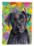 Labrador Easter Eggtravaganza House Flag 28x40 Porch Sleeve Pole Decorative Outside Yard Banner Artwork Wall Hanging, Polyester