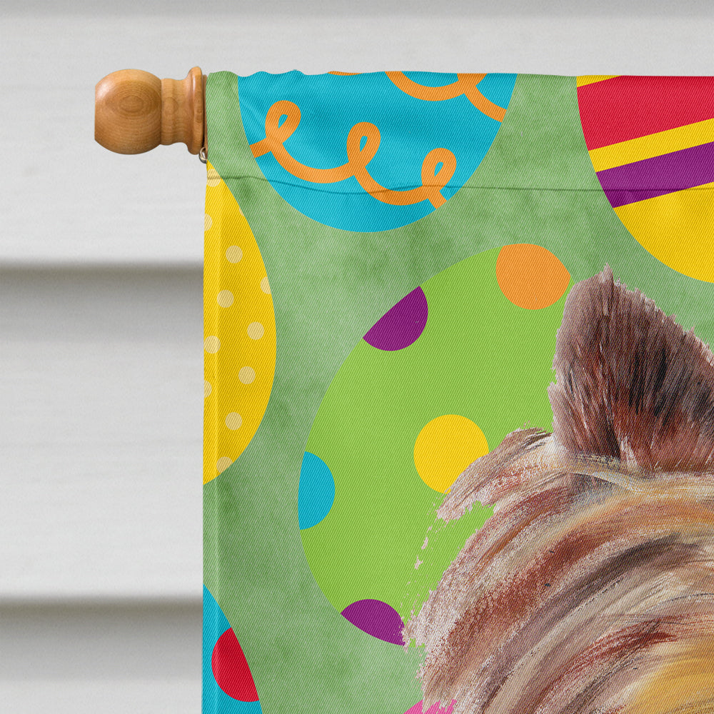Yorkie Easter Eggtravaganza House Flag 28x40 Porch Sleeve Pole Decorative Outside Yard Banner Artwork Wall Hanging, Polyester
