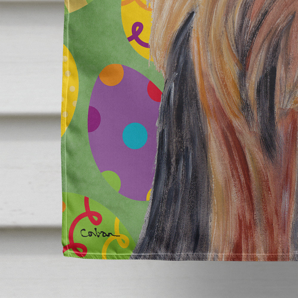 Yorkie Easter Eggtravaganza House Flag 28x40 Porch Sleeve Pole Decorative Outside Yard Banner Artwork Wall Hanging, Polyester