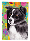 Border Collie Easter Eggtravaganza House Flag 28x40 Porch Sleeve Pole Decorative Outside Yard Banner Artwork Wall Hanging, Polyester