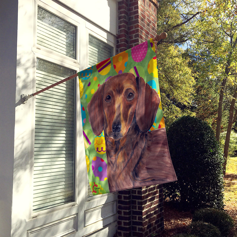 Dachshund Easter Eggtravaganza House Flag 28x40 Porch Sleeve Pole Decorative Outside Yard Banner Artwork Wall Hanging, Polyester
