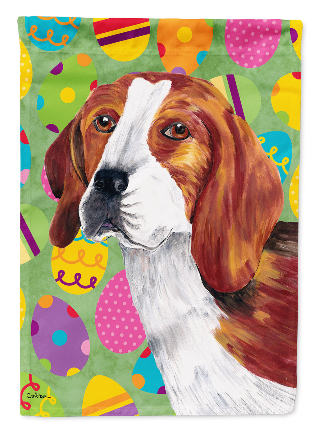 Beagle Easter Eggtravaganza House Flag 28x40 Porch Sleeve Pole Decorative Outside Yard Banner Artwork Wall Hanging, Polyester