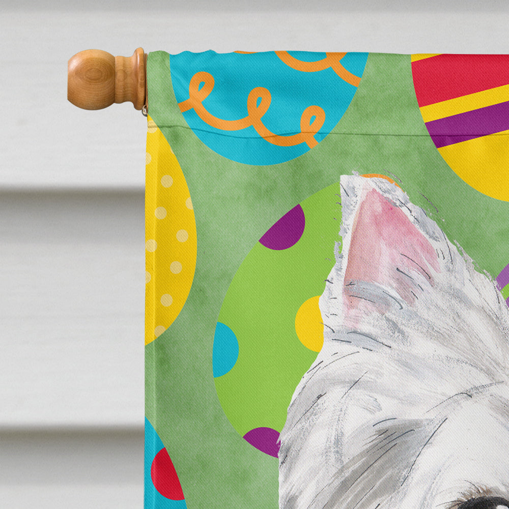 Westie Easter Eggtravaganza House Flag 28x40 Porch Sleeve Pole Decorative Outside Yard Banner Artwork Wall Hanging, Polyester