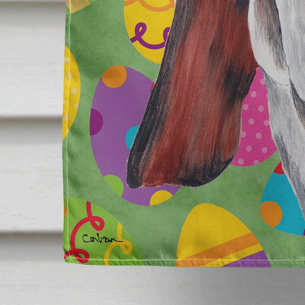 Basset Hound Easter Eggtravaganza House Flag 28x40 Porch Sleeve Pole Decorative Outside Yard Banner Artwork Wall Hanging, Polyester