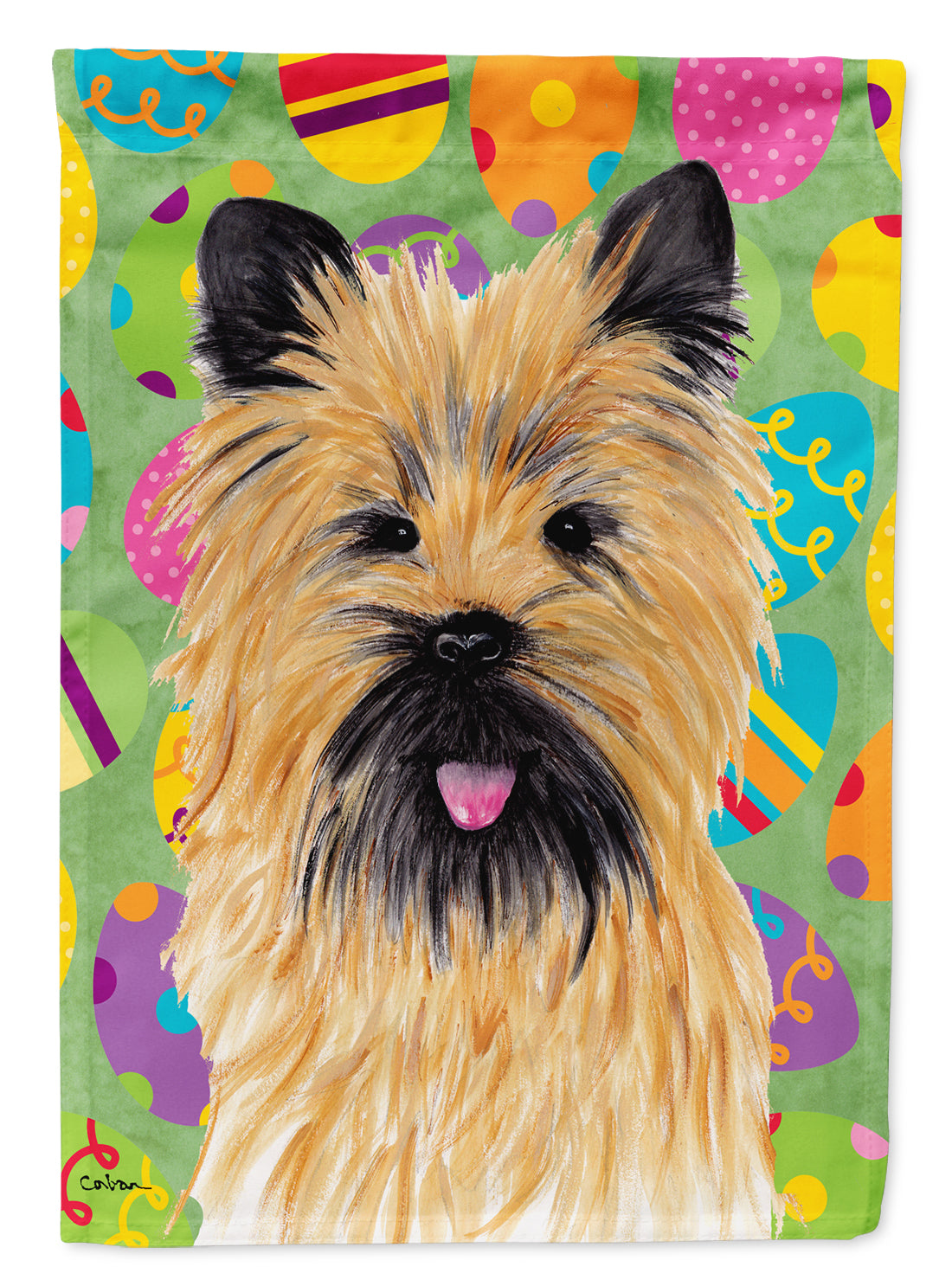 Cairn Terrier Easter Eggtravaganza House Flag 28x40 Porch Sleeve Pole Decorative Outside Yard Banner Artwork Wall Hanging, Polyester