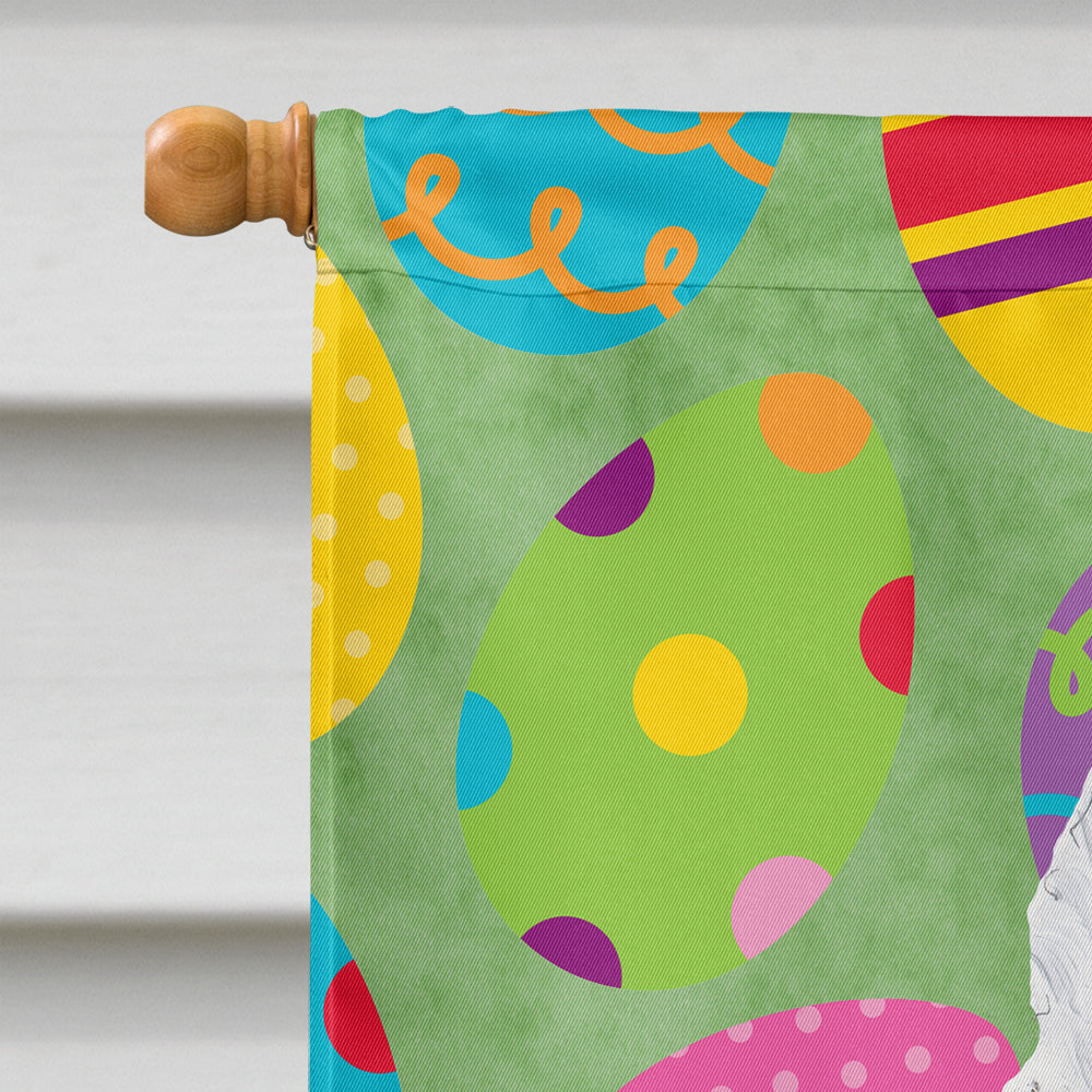 American Eskimo Easter Eggtravaganza House Flag 28x40 Porch Sleeve Pole Decorative Outside Yard Banner Artwork Wall Hanging, Polyester