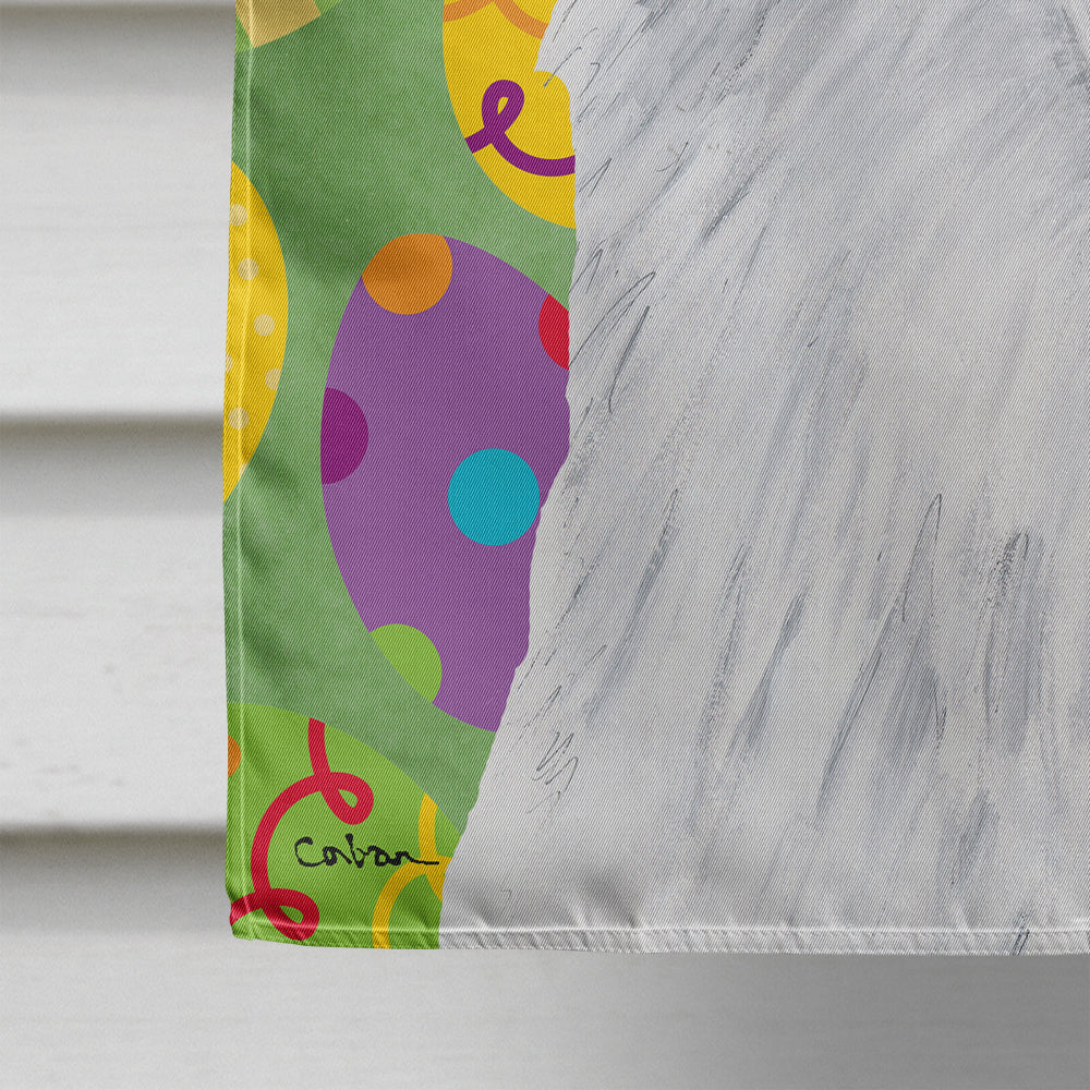 American Eskimo Easter Eggtravaganza House Flag 28x40 Porch Sleeve Pole Decorative Outside Yard Banner Artwork Wall Hanging, Polyester