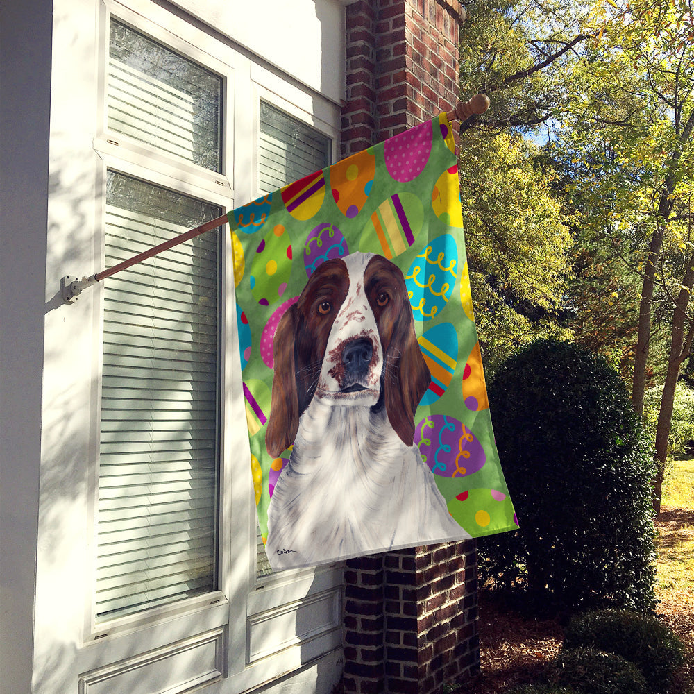 Welsh Springer Spaniel Easter Eggtravaganza House Flag 28x40 Porch Sleeve Pole Decorative Outside Yard Banner Artwork Wall Hanging, Polyester