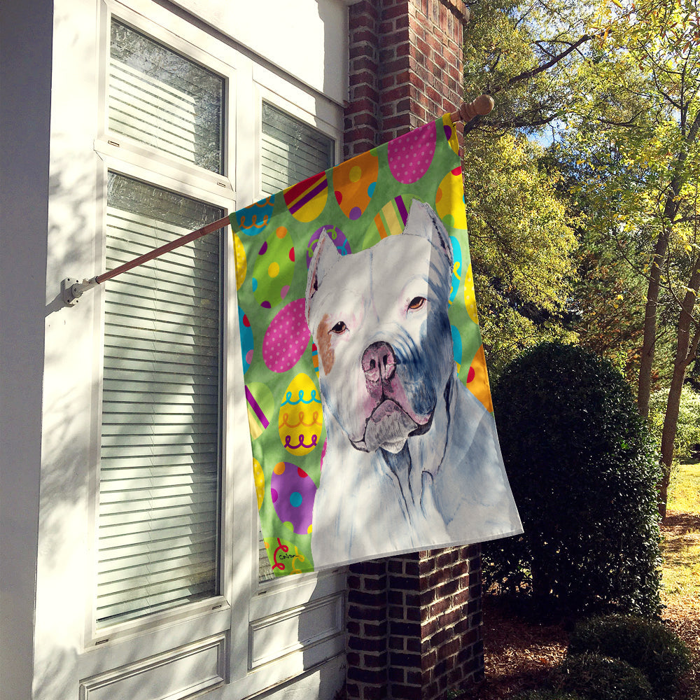 Pit Bull Easter Eggtravaganza House Flag 28x40 Porch Sleeve Pole Decorative Outside Yard Banner Artwork Wall Hanging, Polyester