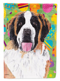 Saint Bernard Easter Eggtravaganza House Flag 28x40 Porch Sleeve Pole Decorative Outside Yard Banner Artwork Wall Hanging, Polyester