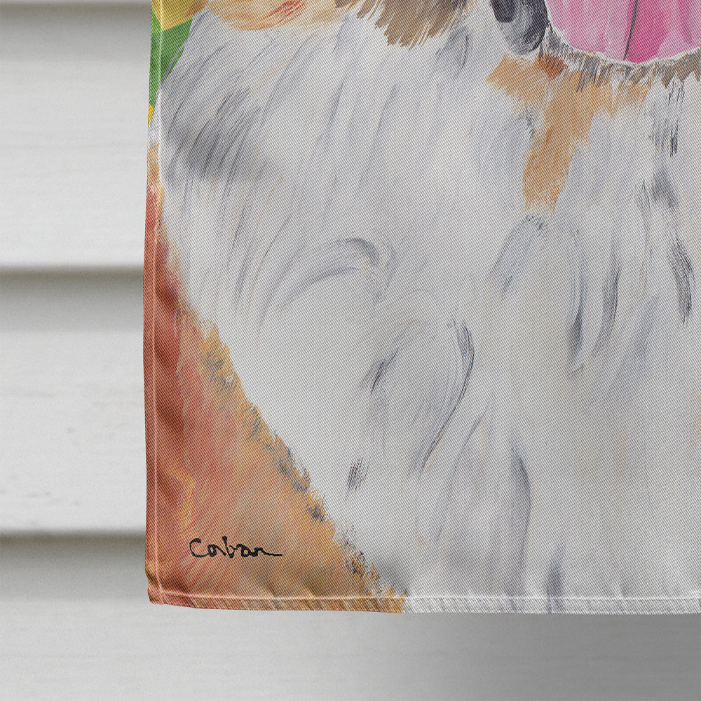 Saint Bernard Easter Eggtravaganza House Flag 28x40 Porch Sleeve Pole Decorative Outside Yard Banner Artwork Wall Hanging, Polyester