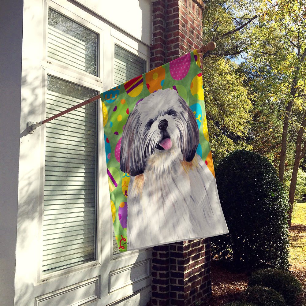 Shih Tzu Easter Eggtravaganza House Flag 28x40 Porch Sleeve Pole Decorative Outside Yard Banner Artwork Wall Hanging, Polyester
