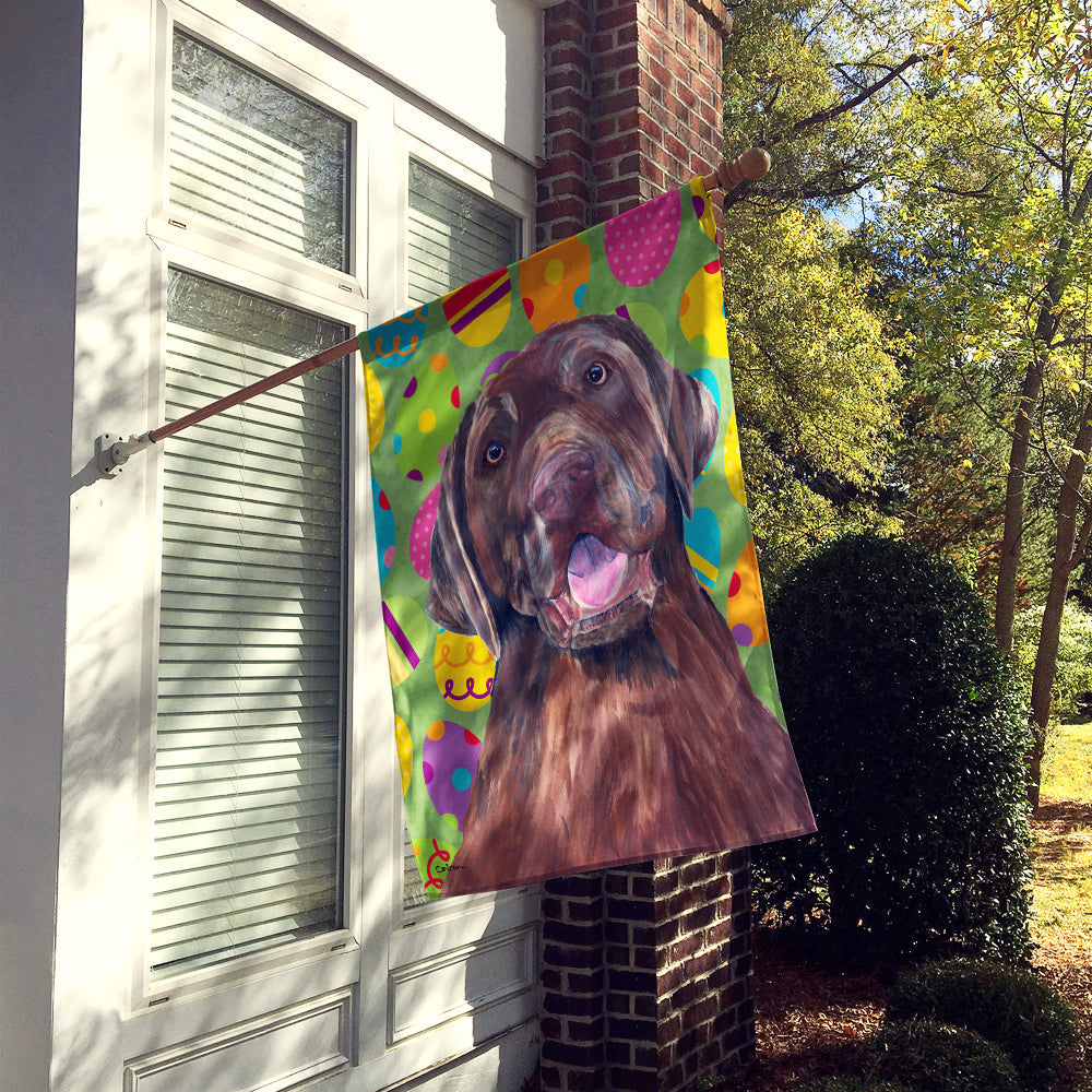 Labrador Easter Eggtravaganza House Flag 28x40 Porch Sleeve Pole Decorative Outside Yard Banner Artwork Wall Hanging, Polyester