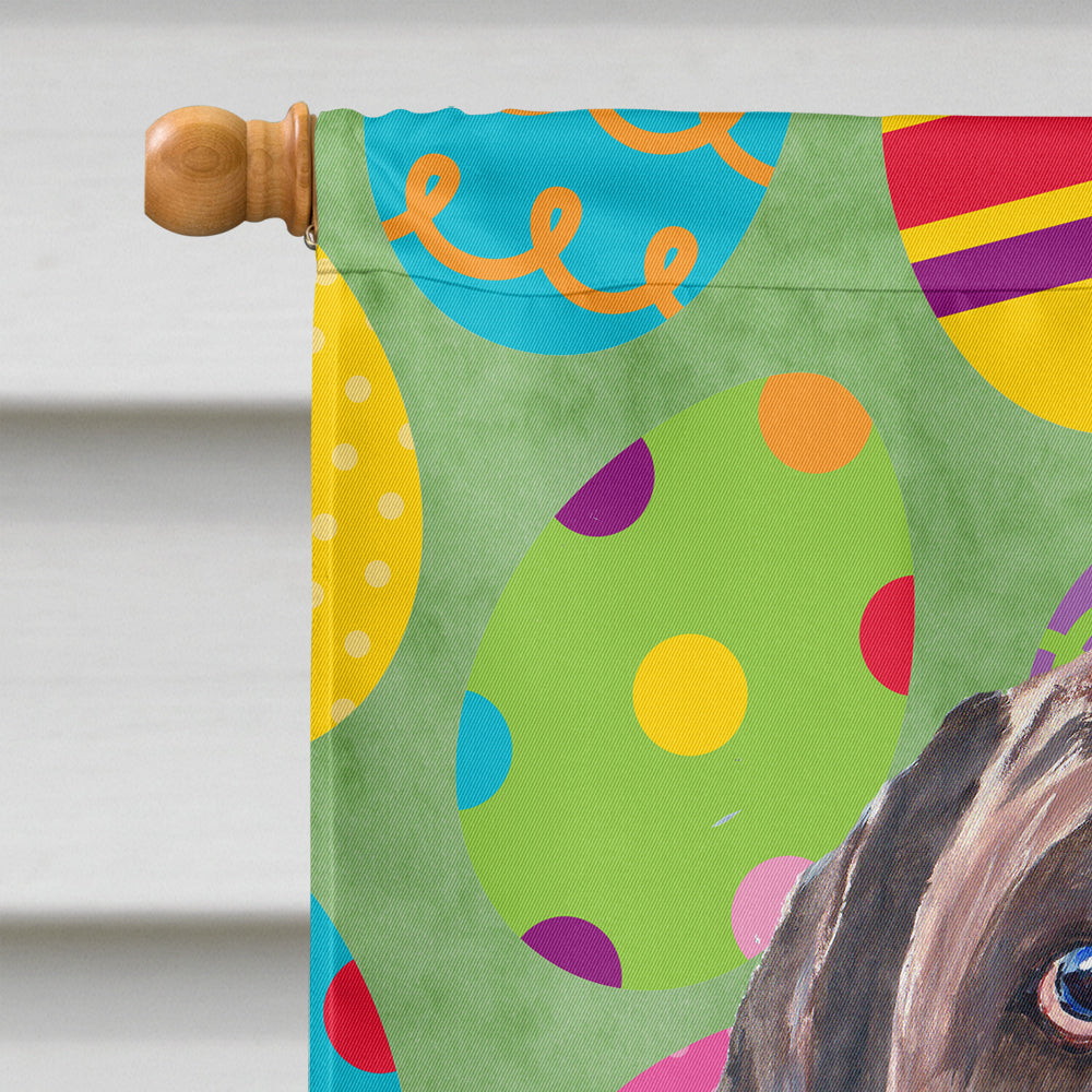 Labrador Easter Eggtravaganza House Flag 28x40 Porch Sleeve Pole Decorative Outside Yard Banner Artwork Wall Hanging, Polyester
