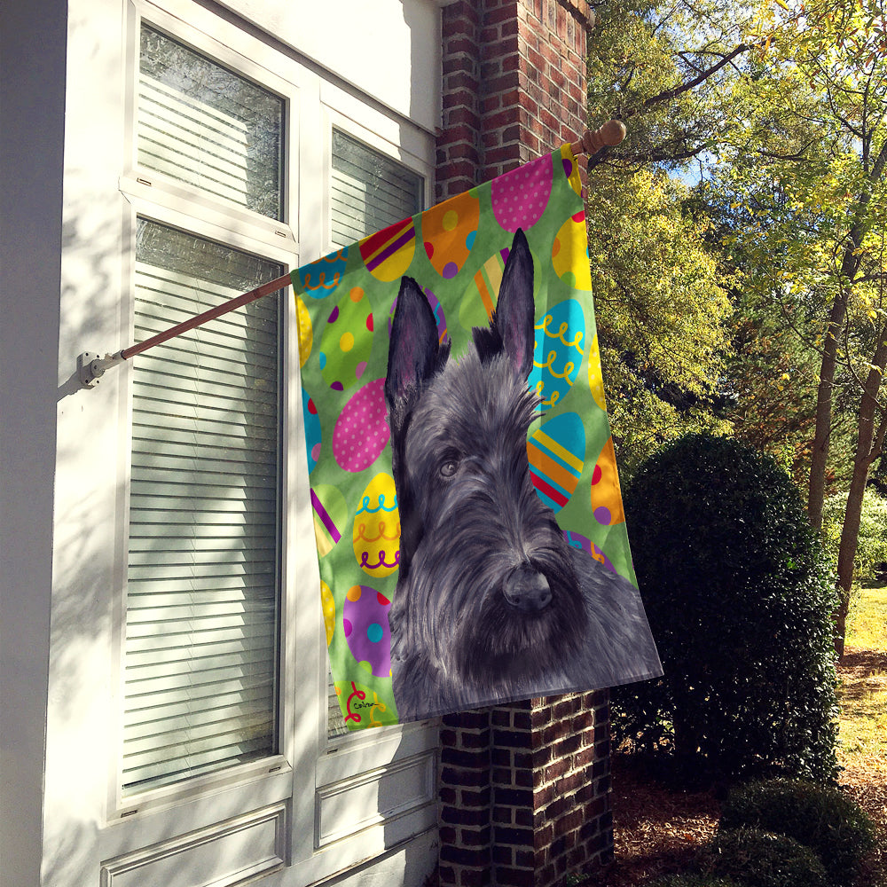Scottish Terrier Easter Eggtravaganza House Flag 28x40 Porch Sleeve Pole Decorative Outside Yard Banner Artwork Wall Hanging, Polyester