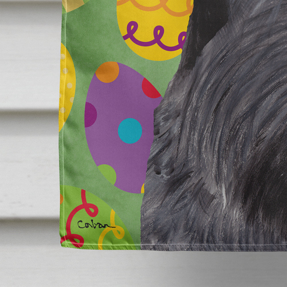 Scottish Terrier Easter Eggtravaganza House Flag 28x40 Porch Sleeve Pole Decorative Outside Yard Banner Artwork Wall Hanging, Polyester