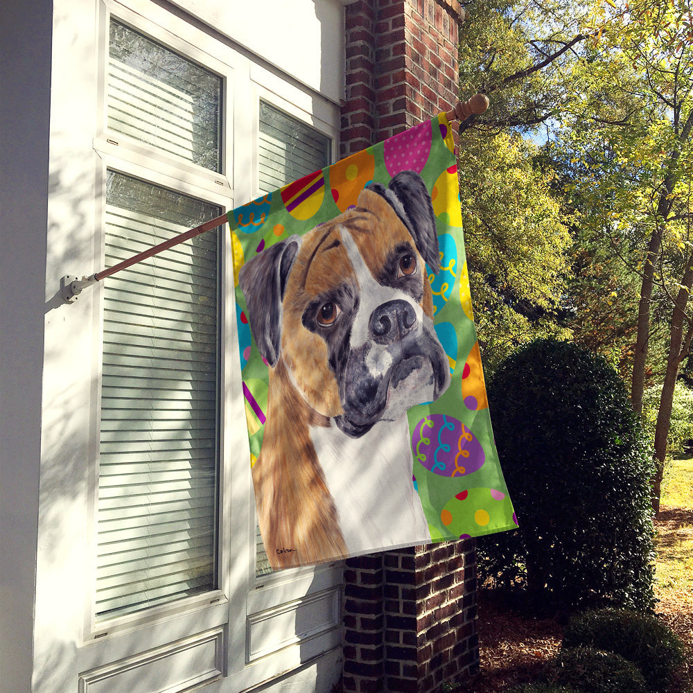 Boxer Easter Eggtravaganza House Flag 28x40 Porch Sleeve Pole Decorative Outside Yard Banner Artwork Wall Hanging, Polyester