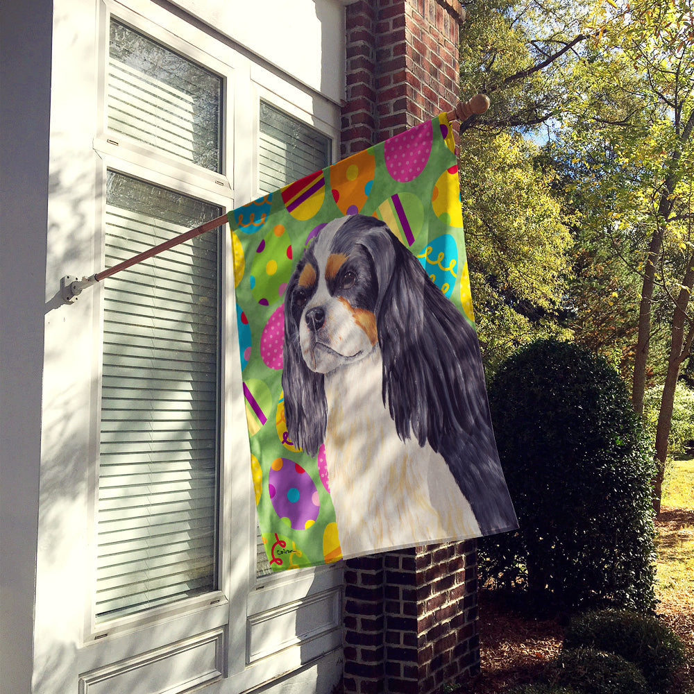 Cavalier Spaniel Easter Eggtravaganza House Flag 28x40 Porch Sleeve Pole Decorative Outside Yard Banner Artwork Wall Hanging, Polyester