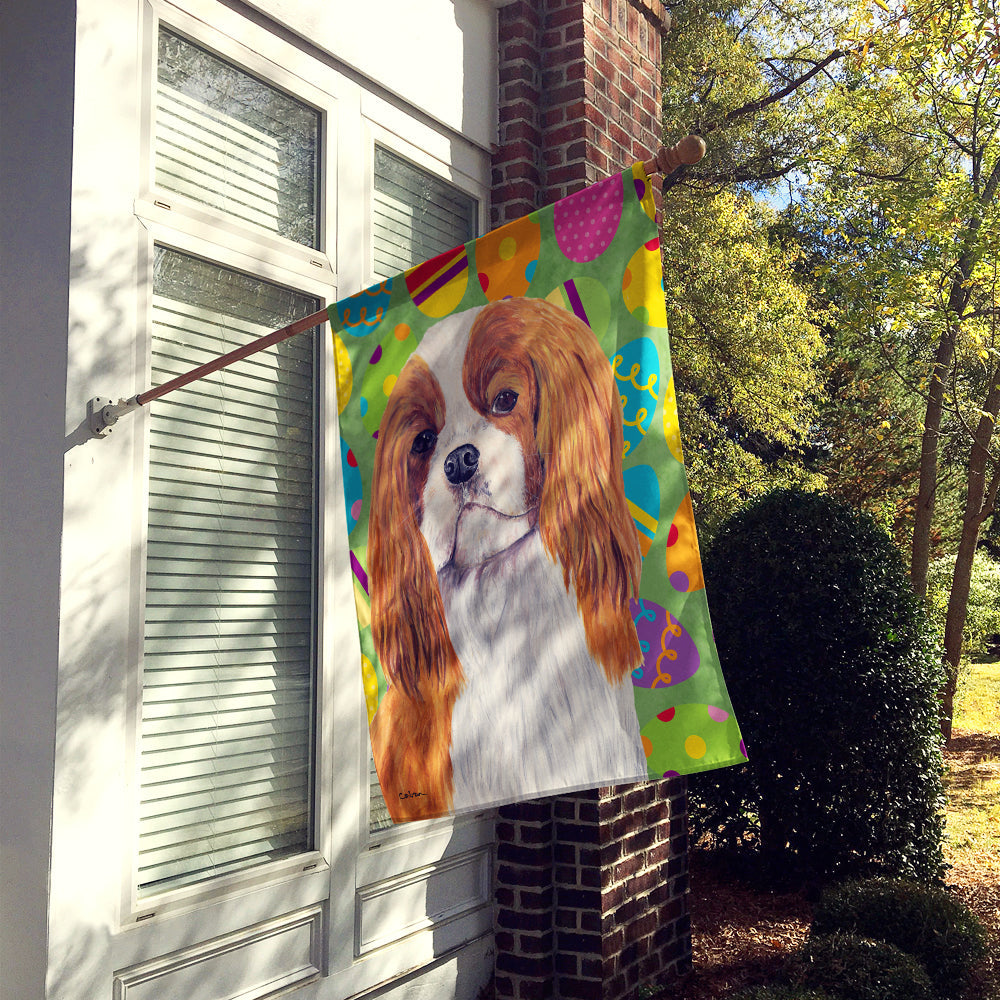 Cavalier Spaniel Easter Eggtravaganza House Flag 28x40 Porch Sleeve Pole Decorative Outside Yard Banner Artwork Wall Hanging, Polyester