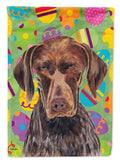 German Shorthaired Pointer Easter Eggtravaganza House Flag 28x40 Porch Sleeve Pole Decorative Outside Yard Banner Artwork Wall Hanging, Polyester