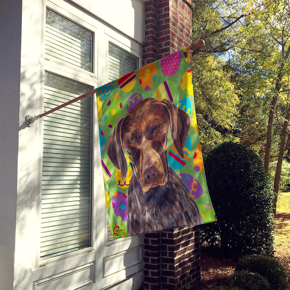 German Shorthaired Pointer Easter Eggtravaganza House Flag 28x40 Porch Sleeve Pole Decorative Outside Yard Banner Artwork Wall Hanging, Polyester