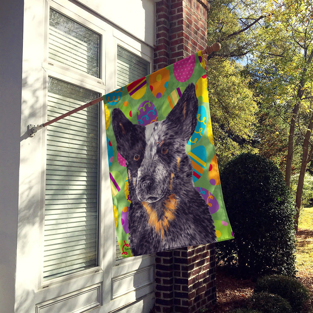 Australian Cattle Dog Easter Eggtravaganza House Flag 28x40 Porch Sleeve Pole Decorative Outside Yard Banner Artwork Wall Hanging, Polyester