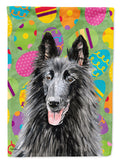 Belgian Sheepdog Easter Eggtravaganza House Flag 28x40 Porch Sleeve Pole Decorative Outside Yard Banner Artwork Wall Hanging, Polyester