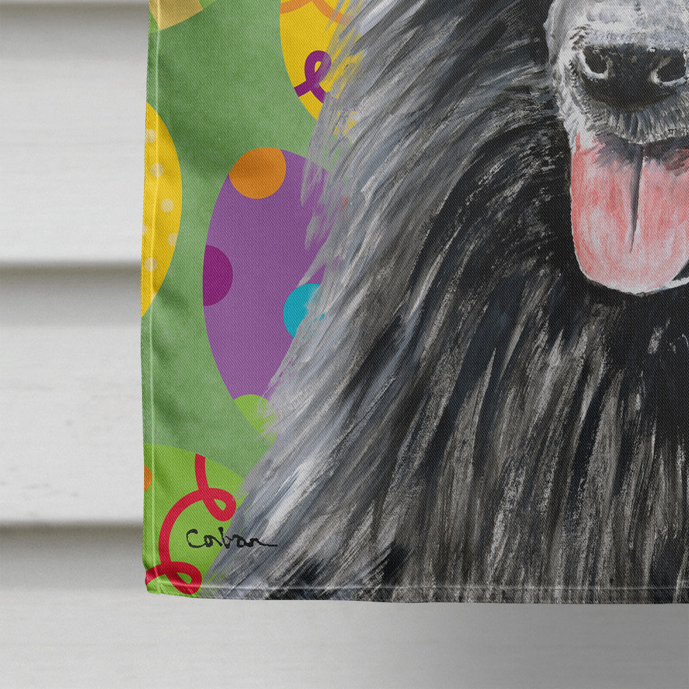 Belgian Sheepdog Easter Eggtravaganza House Flag 28x40 Porch Sleeve Pole Decorative Outside Yard Banner Artwork Wall Hanging, Polyester