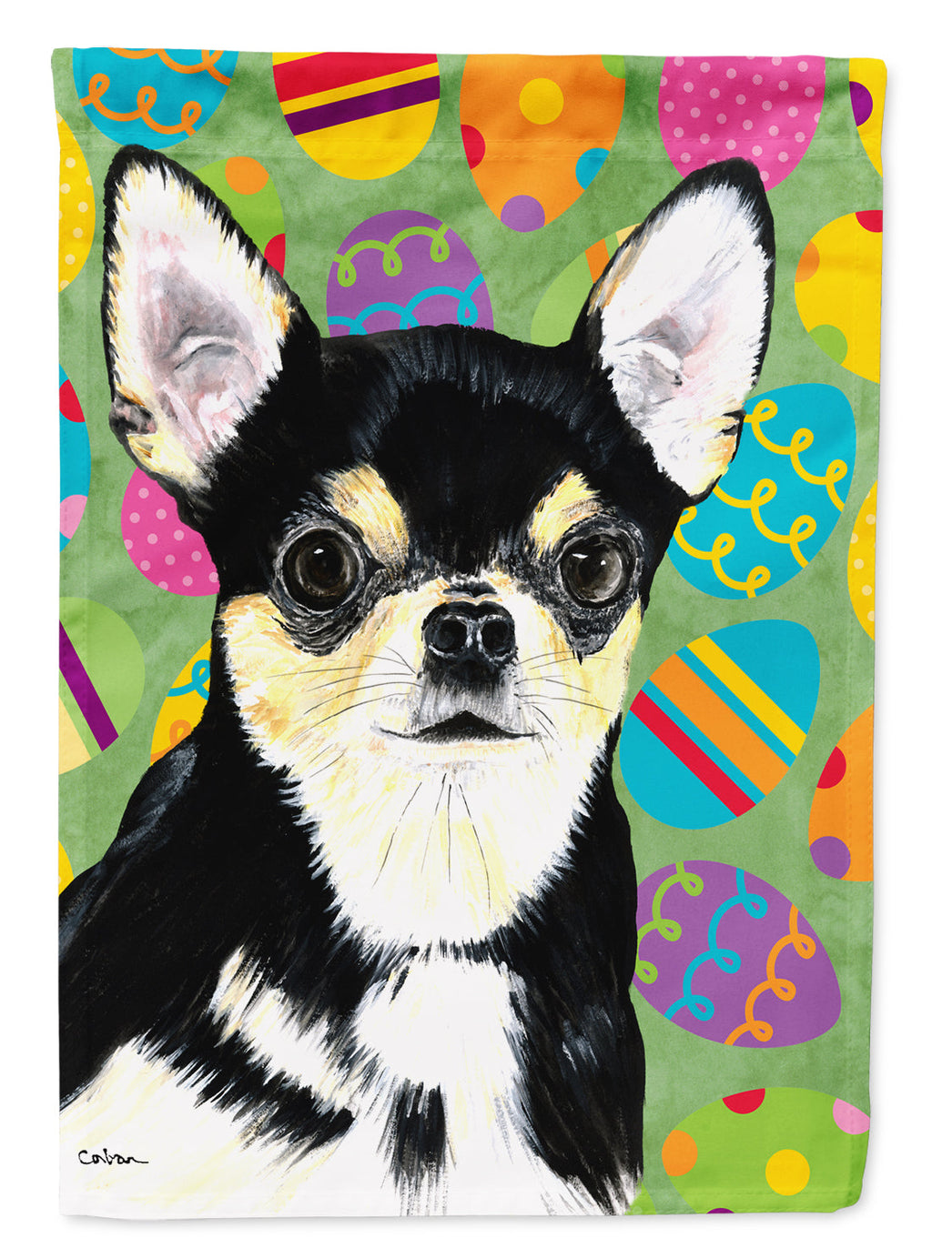 Chihuahua Easter Eggtravaganza House Flag 28x40 Porch Sleeve Pole Decorative Outside Yard Banner Artwork Wall Hanging, Polyester