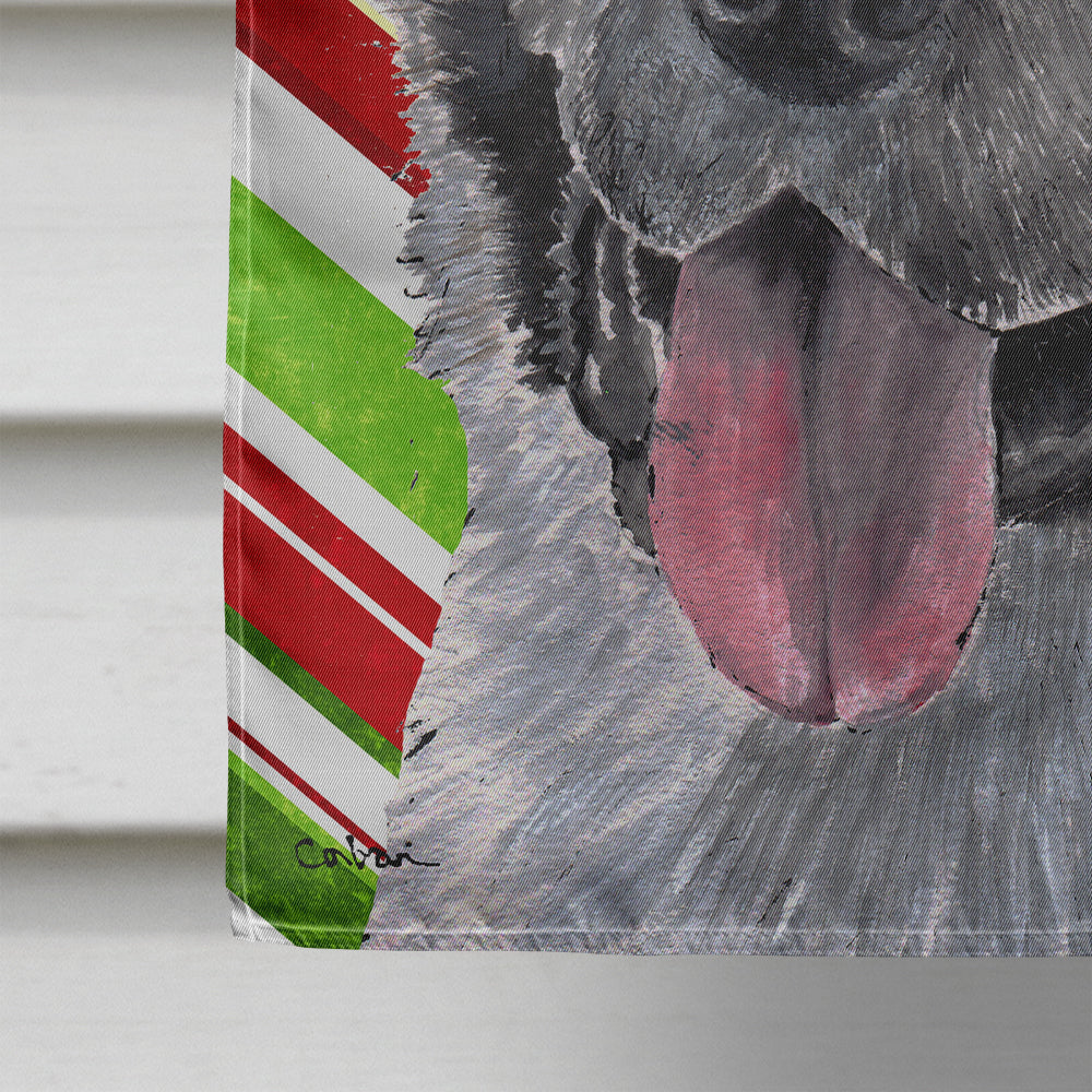 Akita Candy Cane Holiday Christmas House Flag 28x40 Porch Sleeve Pole Decorative Outside Yard Banner Artwork Wall Hanging, Polyester