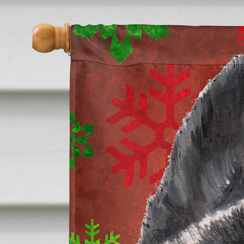 Akita Red Snowflakes Holiday Christmas House Flag 28x40 Porch Sleeve Pole Decorative Outside Yard Banner Artwork Wall Hanging, Polyester