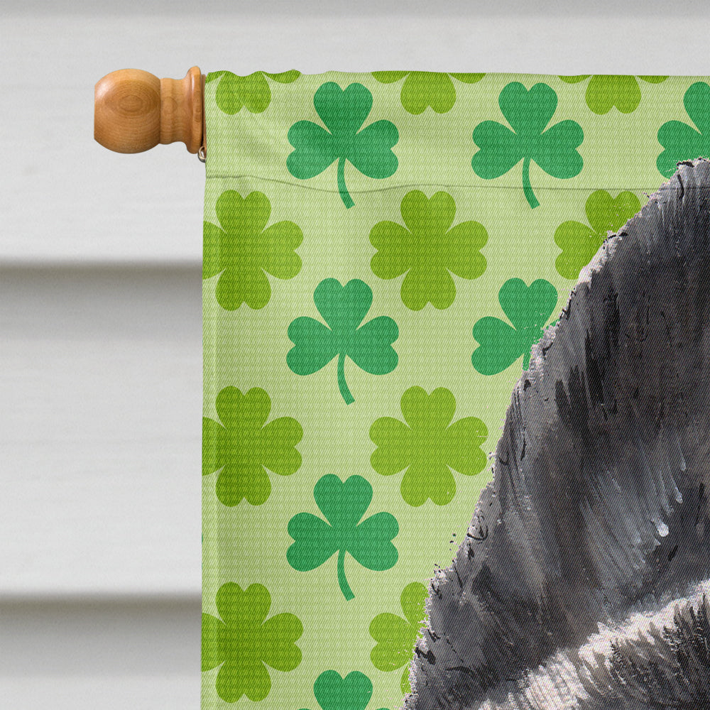 Akita St. Patrick's Day Shamrock House Flag 28x40 Porch Sleeve Pole Decorative Outside Yard Banner Artwork Wall Hanging, Polyester