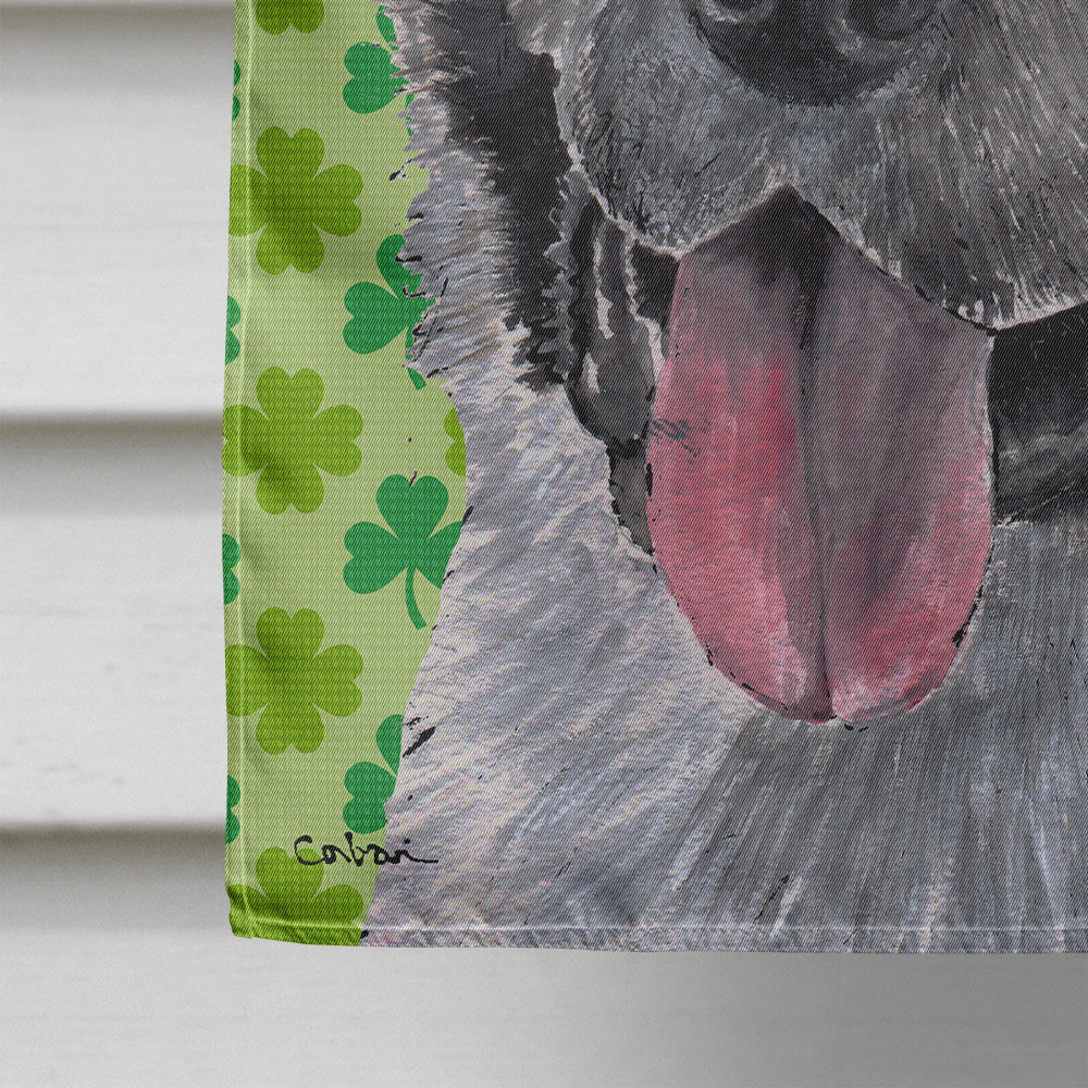 Akita St. Patrick's Day Shamrock House Flag 28x40 Porch Sleeve Pole Decorative Outside Yard Banner Artwork Wall Hanging, Polyester